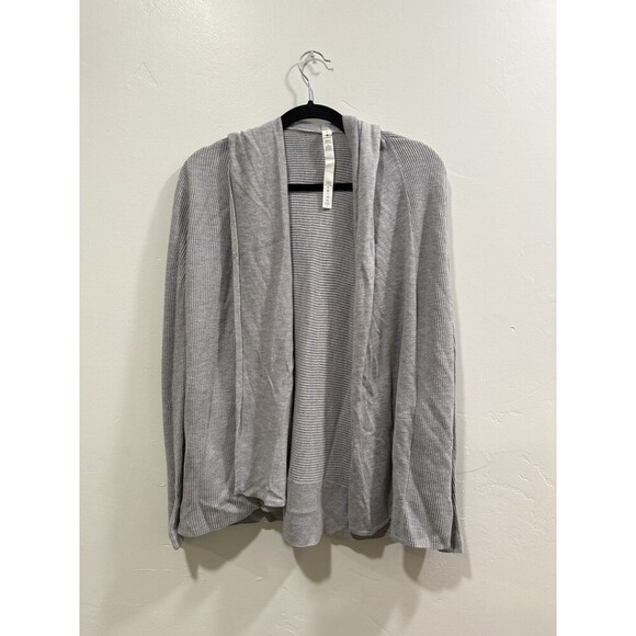 lululemon Hooded Open Sweatshirt With Pockets Grey Sz 6 - Picture 1 of 6